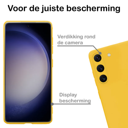 Samsung S23 Hoesje Siliconen Backcover Lichtgewicht - Geel