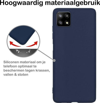 Samsung A22 5G Hoesje Siliconen Backcover Lichtgewicht - Donkerblauw