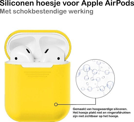 AirPods Hoesje Siliconen met Clip - Geel