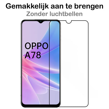OPPO A78 5G Screenprotector Gehard Glas - Full Screen