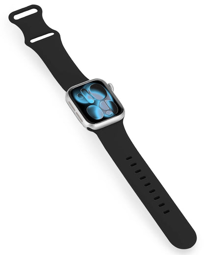 Apple Watch 1, 2, 3, 4, 5, 6, 7, 8, 9, 10, 11, SE - 42/44/45/46 mm Bandje Siliconen met verstelbare polsband - Zwart