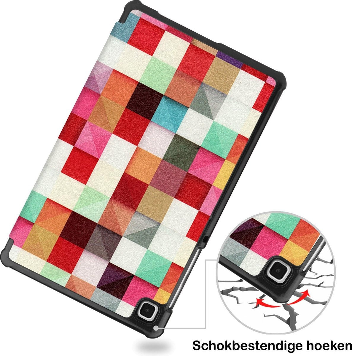 Samsung Galaxy Tab A7 Lite Hoesje Book Case - Blokken