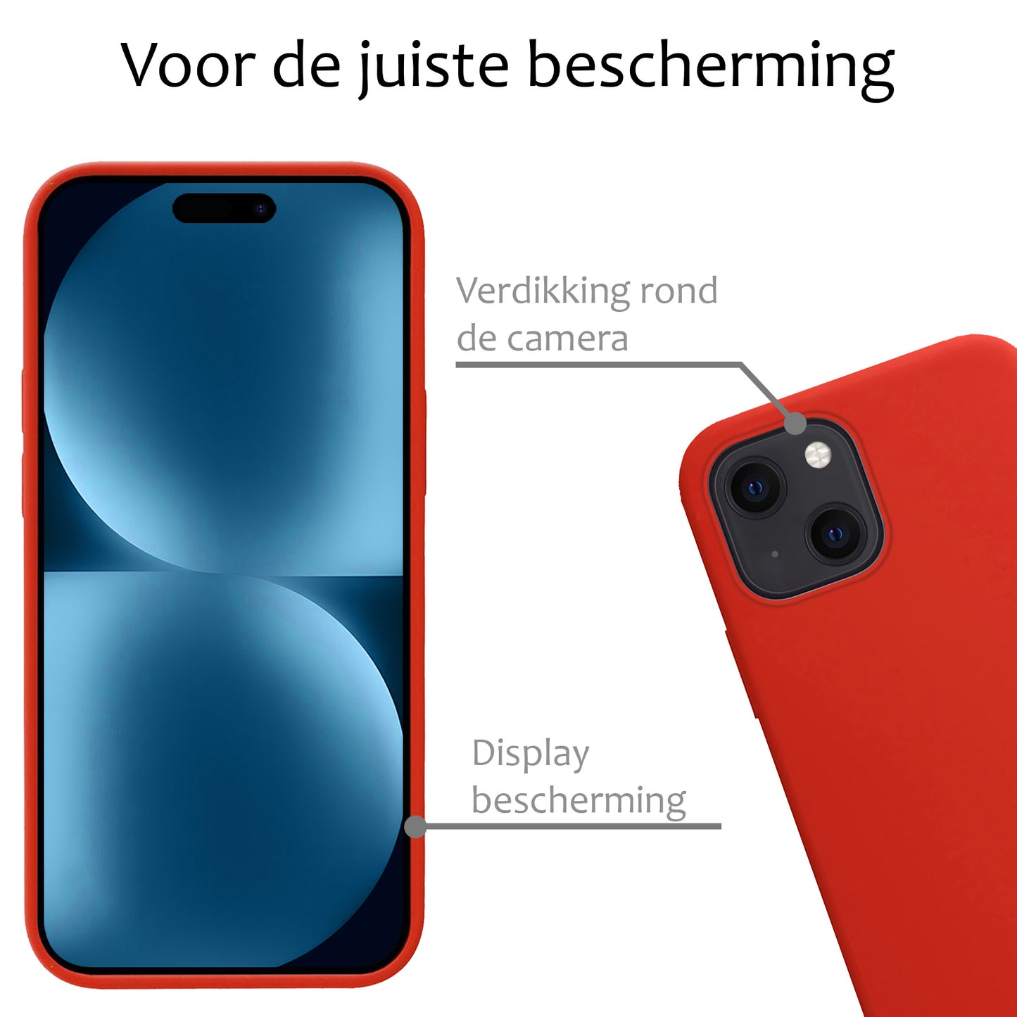 iPhone 15 Plus Hoesje Siliconen - Rood