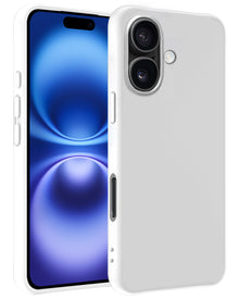 iPhone 16 Plus Hoesje Siliconen Backcover Lichtgewicht - Wit