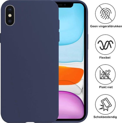 iPhone Xs Hoesje Siliconen Backcover Lichtgewicht - Donkerblauw