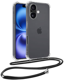 iPhone 16 Hoesje met Koord Backcover Shockproof - Transparant
