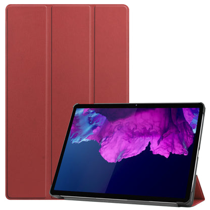 Lenovo Tab P11 Trifold Bookcase Hoes - Donkerrood