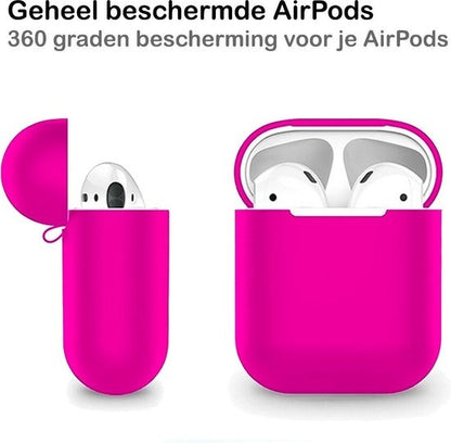AirPods 1 Hoesje Siliconen Lichtgewicht - Donkerroze