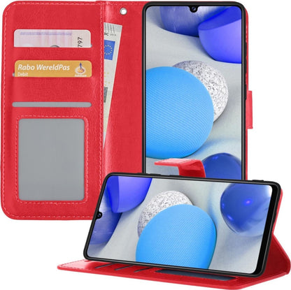 Samsung A42 Hoesje Bookcase Cover met Kaarthouder - Rood