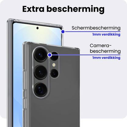 Samsung S25 Ultra Hoesje Siliconen Backcover Lichtgewicht - Transparant