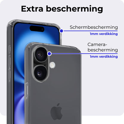 iPhone 16 Plus Hoesje Siliconen Backcover Lichtgewicht - Transparant
