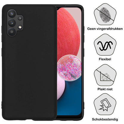 Samsung A13 4G Hoesje Siliconen Backcover Lichtgewicht - Zwart