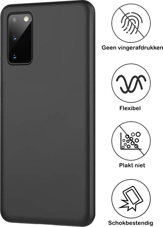 Samsung S20 Hoesje Siliconen - Zwart