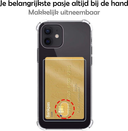 iPhone 11 Hoesje Kaarthouder Backcover Shockproof - Transparant