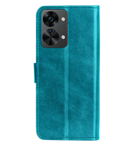 OnePlus Nord 2T Hoesje Bookcase Cover met Kaarthouder - Turquoise