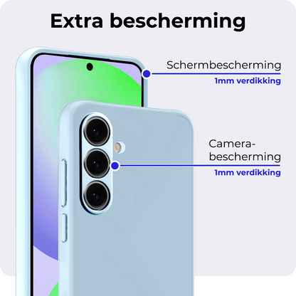 Samsung S24 FE Hoesje Siliconen Backcover Lichtgewicht - Lichtblauw