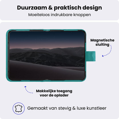 iPhone Duo Hoesje Bookcase Cover met Kaarthouder - Turquoise