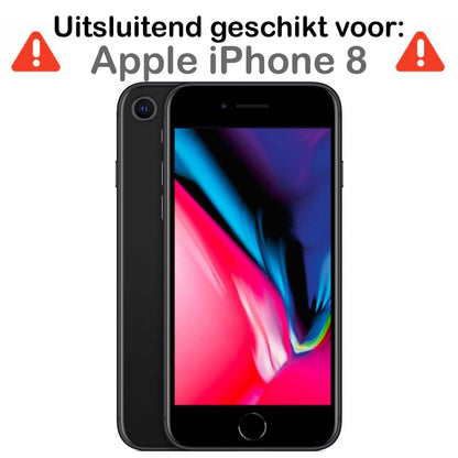 iPhone 8 Plus Hoesje met Ingebouwde Screen Protector - Zwart