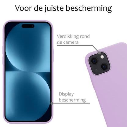 iPhone 15 Plus Hoesje Siliconen Backcover Lichtgewicht - Lila