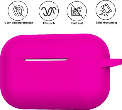 Airpods Pro Hoesje Siliconen Krasbestendig - Donkerroze