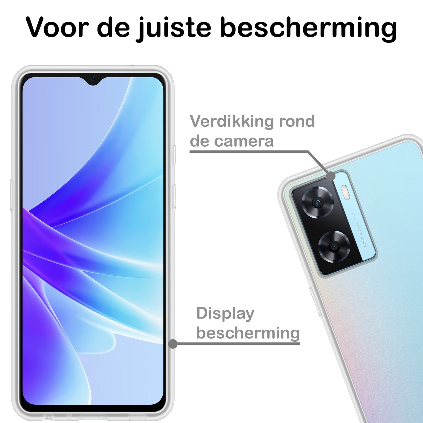 OPPO A57s Hoesje Siliconen - Transparant