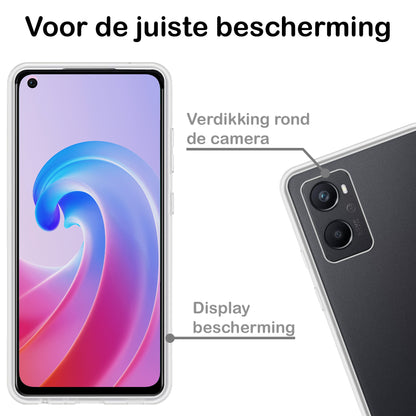 OPPO A76 Hoesje Siliconen Backcover Lichtgewicht - Transparant
