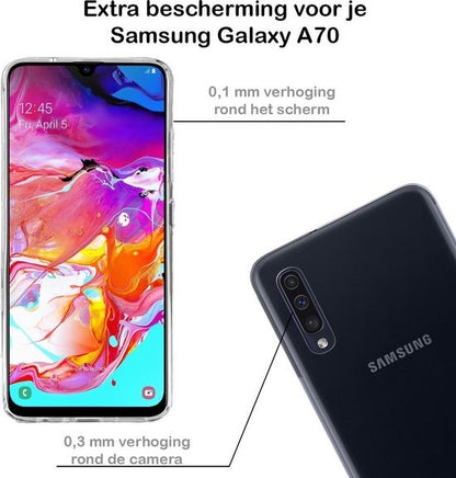 Samsung A70 Hoesje Siliconen Backcover Lichtgewicht - Transparant
