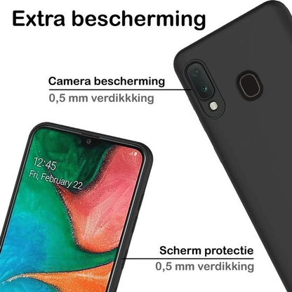 Samsung A20e Hoesje Siliconen Backcover Lichtgewicht - Zwart