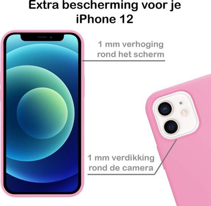 iPhone 12 Mini Hoesje Siliconen Backcover Lichtgewicht - Lichtroze