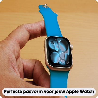 Apple Watch 1, 2, 3, 4, 5, 6, 7, 8, 9, 10, 11, SE - 42/44/45/46 mm Bandje Siliconen met verstelbare polsband - Blauw