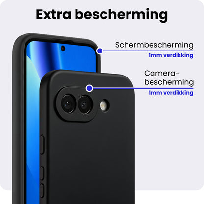 Google Pixel 10a Hoesje Siliconen Backcover Lichtgewicht - Zwart