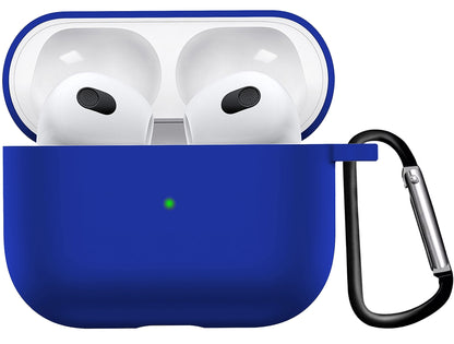 AirPods 3 Hoesje Siliconen met Clip - Donkerblauw