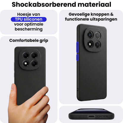 Xiaomi Redmi Note 14 Pro Hoesje Siliconen Backcover Lichtgewicht - Zwart