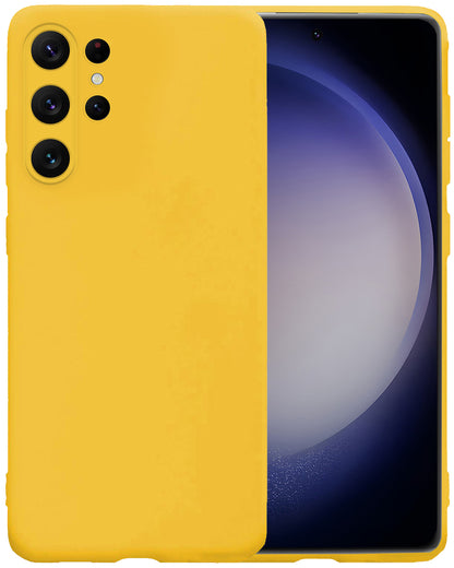 Samsung S23 Ultra Hoesje Siliconen Backcover Lichtgewicht - Geel