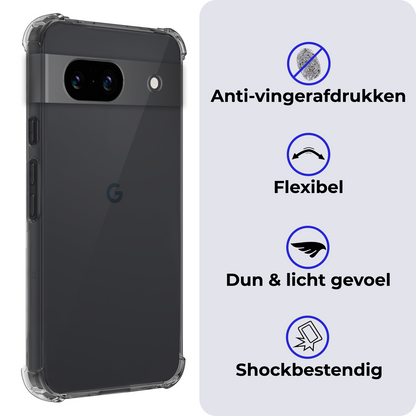 Google Pixel 8a Hoesje Shockproof Backcover Siliconen - Transparant