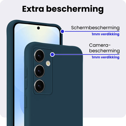 Samsung S25 FE Hoesje Siliconen Backcover Lichtgewicht - Donkerblauw