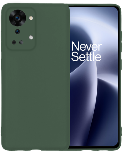 OnePlus Nord 2T Hoesje Siliconen Backcover Lichtgewicht - Donkergroen
