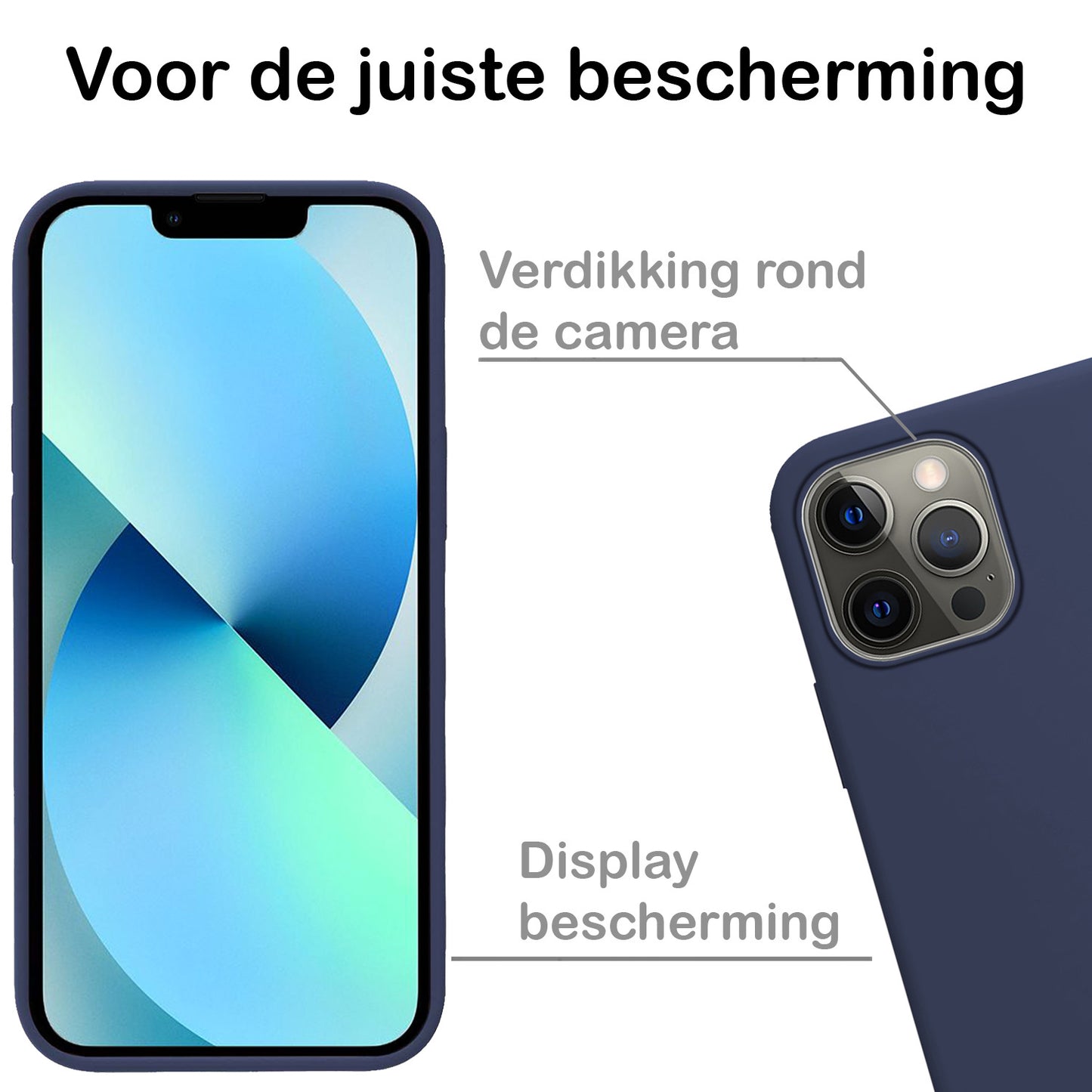 iPhone 13 Pro Max Hoesje Siliconen - Donkerblauw