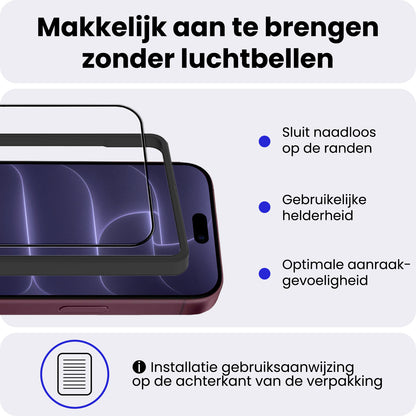 iPhone 18 Pro Screenprotector Gehard Glas met Installatieframe