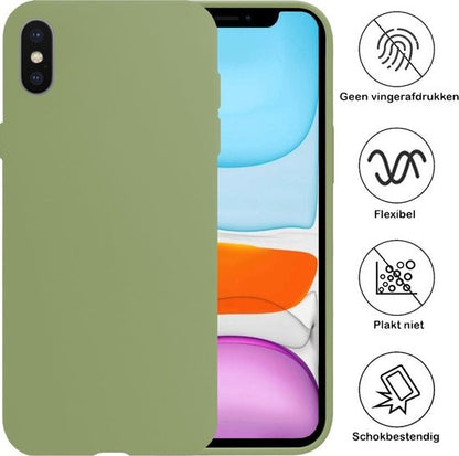 iPhone Xs Hoesje Siliconen Backcover Lichtgewicht - Groen