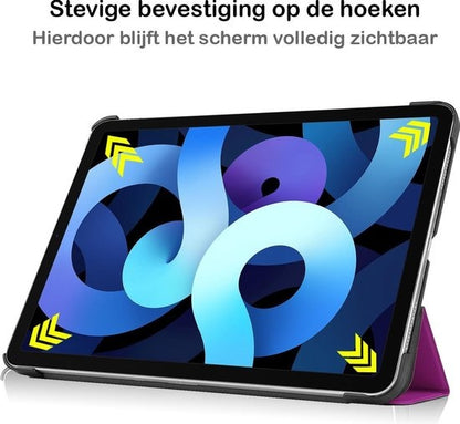 iPad Air 2020 Trifold Bookcase Hoes - Paars