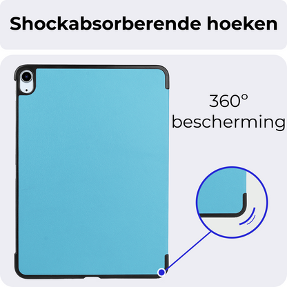 iPad Air 2024 (11 inch) Hoesje Book Case Met Apple Pencil Uitsparing - Lichtblauw