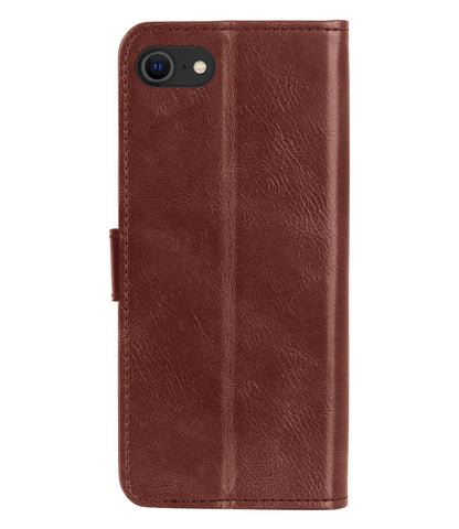 iPhone SE 2022 Hoesje Bookcase Cover met Kaarthouder - Bruin