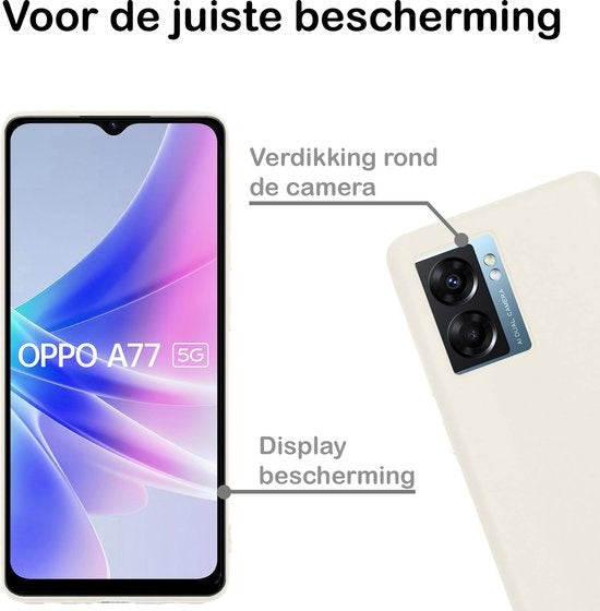 OPPO A77 Hoesje Siliconen - Wit