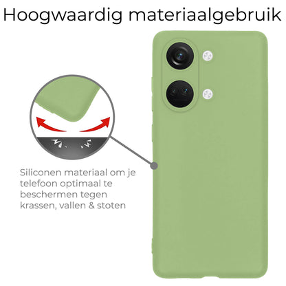 OnePlus Nord 3 Hoesje Siliconen Backcover Lichtgewicht - Groen
