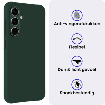 Samsung S26 Plus Hoesje Siliconen Backcover Lichtgewicht - Donkergroen