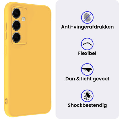 Samsung S25 Plus Hoesje Siliconen Backcover Lichtgewicht - Geel