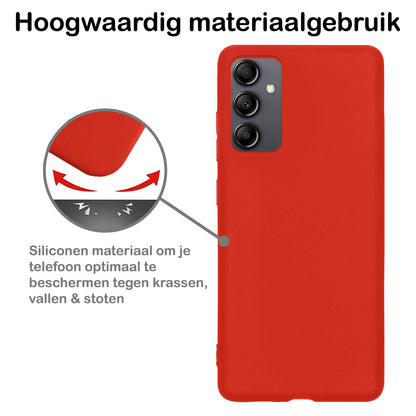 Samsung A14 Hoesje Siliconen Backcover Lichtgewicht - Rood