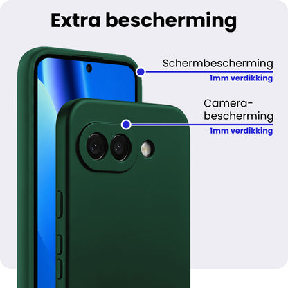 Google Pixel 10a Hoesje Siliconen Backcover Lichtgewicht - Donkergroen
