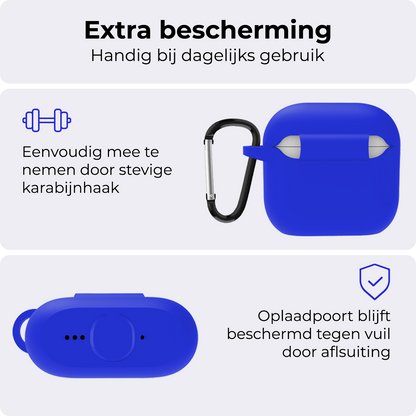AirPods 4 Hoesje Siliconen Krasbestendig - Blauw